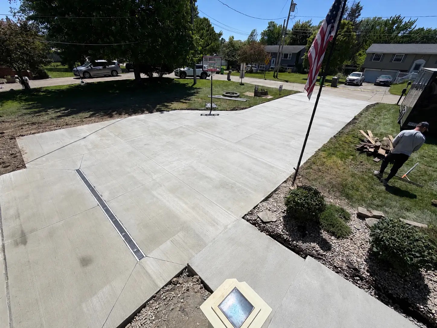 Finished concrete driveway and walkway