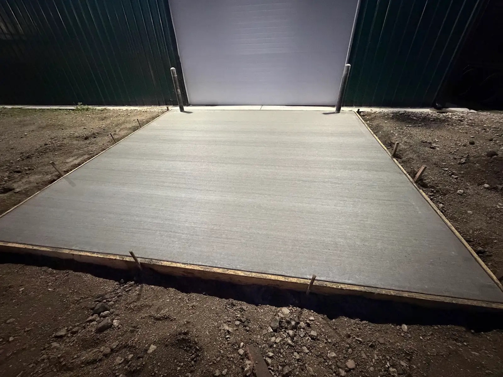 Concrete slab at garage access