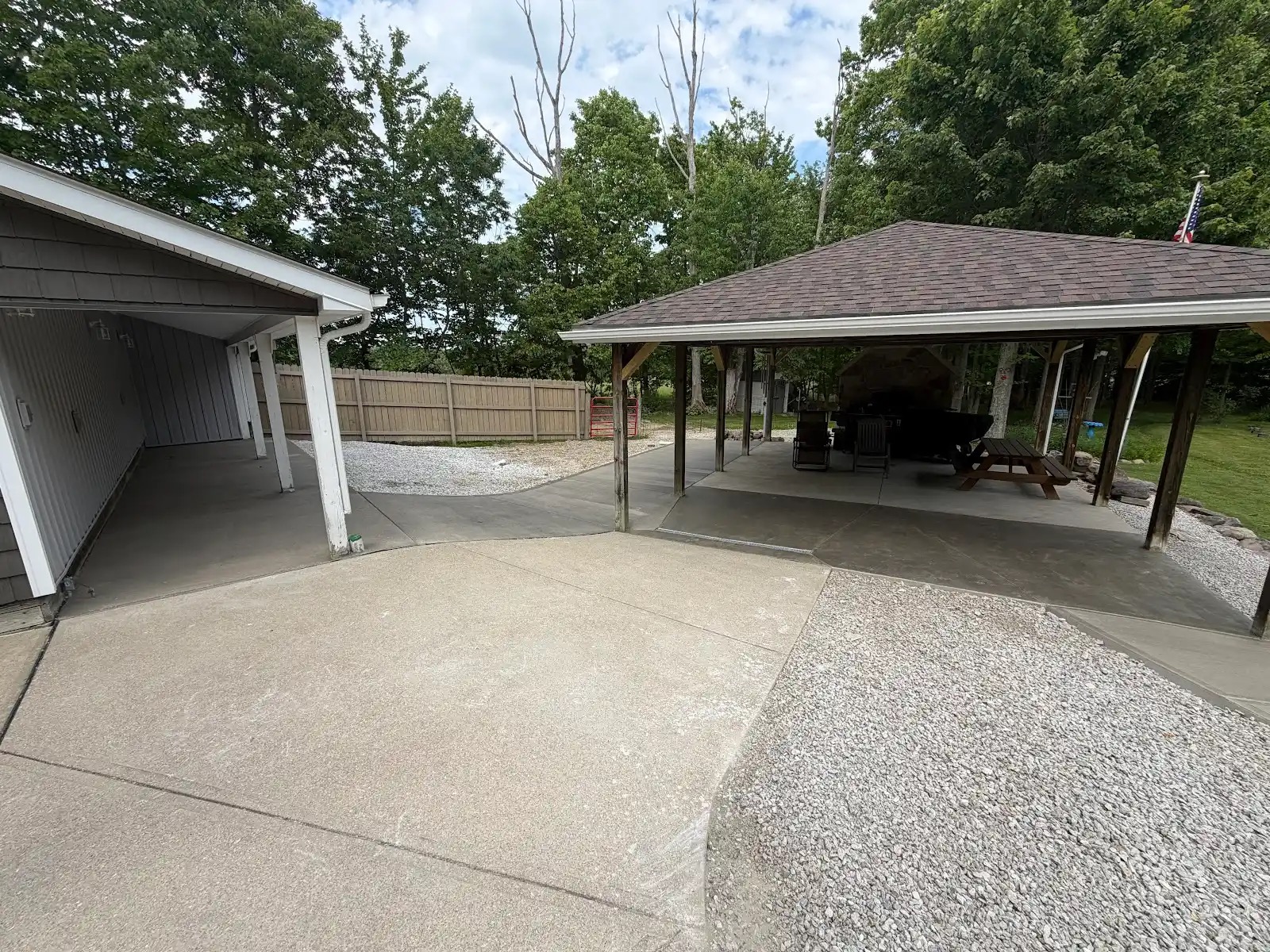 Finished concrete patio and walkway area