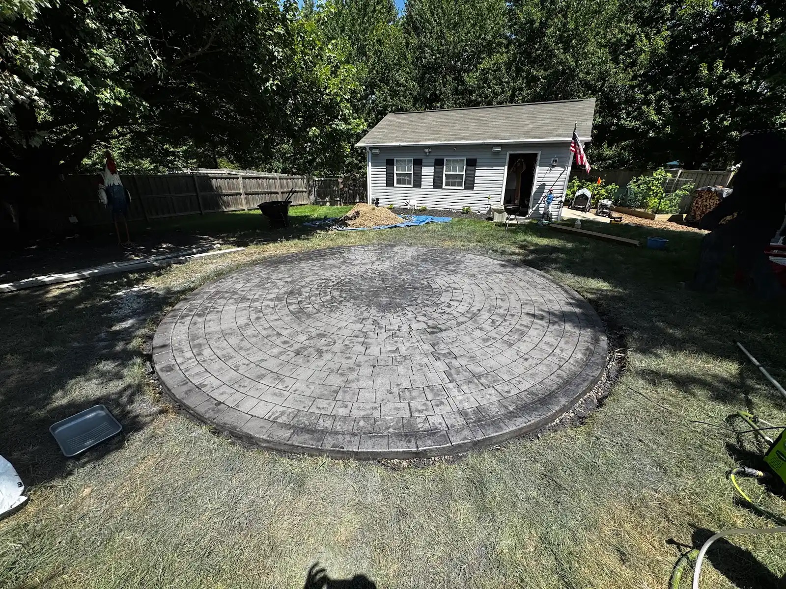 Stamped concrete patio